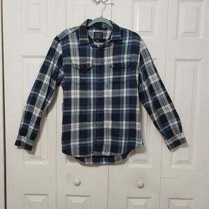 American Eagle Outfitters Men's Flannel Blue White Plaid Medium